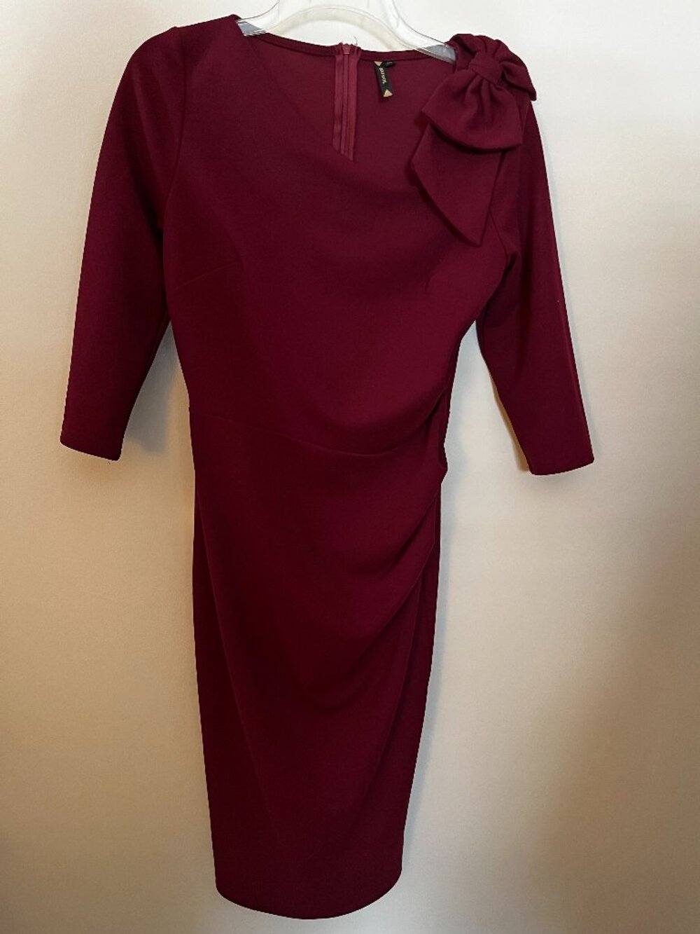 GENTLY LOVED} Miusol Wine Women's 1950's Style Pencil Dress / Size M